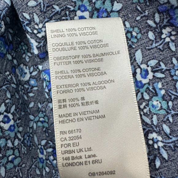 Free People Petunia Mini Dress Blue Square Neck Sleeveless Floral Women’s Small - Picture 10 of 10